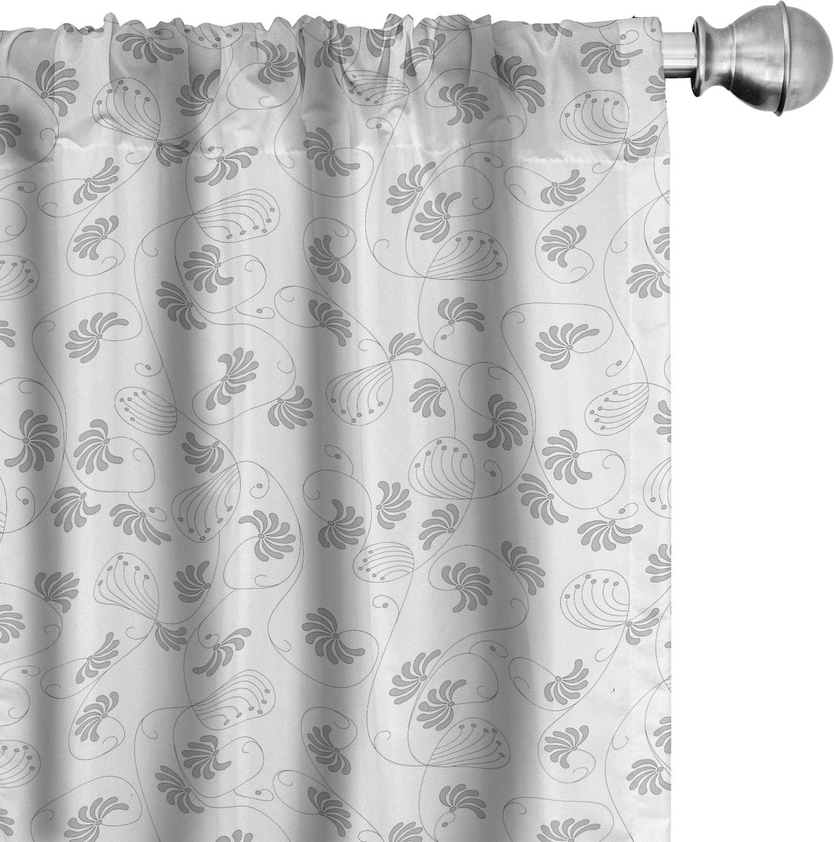 ABAKUHAUS Grijs-Wit Gordijnen – 2-delig Paneelgordijn, halfdonker, 75x245 cm Lichtgrijs