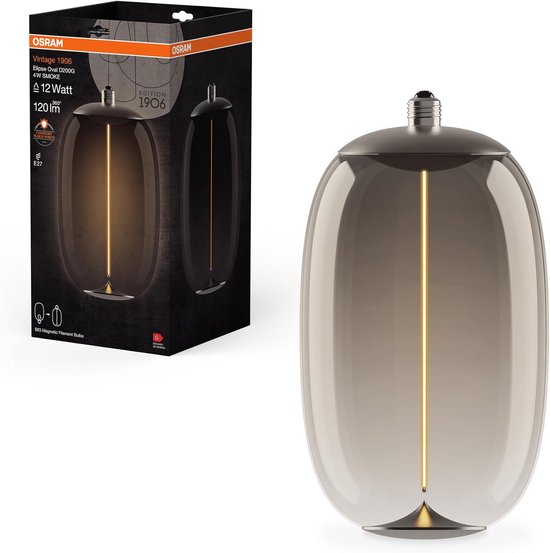 Led Rookglas Bol Decoratieve LED Lamp E27 Ovaal Rookglas Ultra Dunne Filament 4W Extra ...