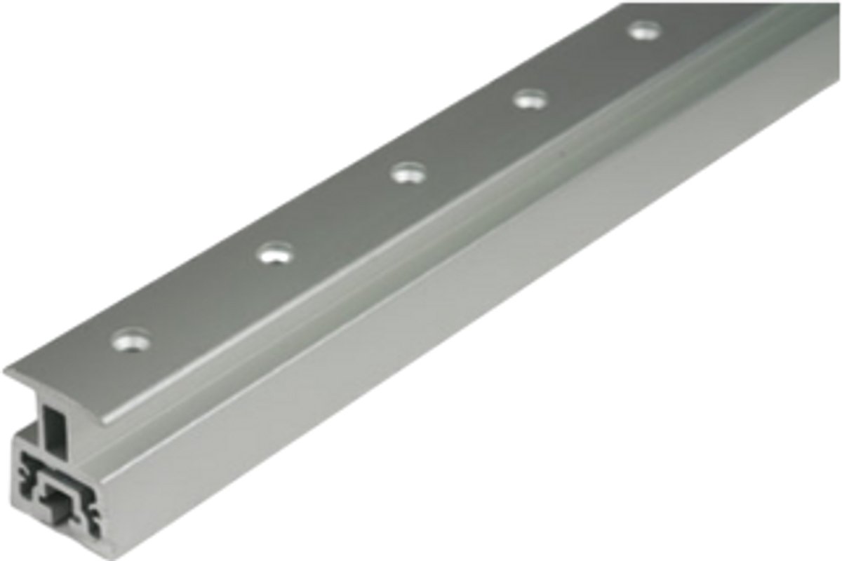 Rutgerson 50mm High Beam Mainsheet Track – Grootschootrail 50 mm – Heavy Duty Aluminium Sail Track met Stop Holes – Geschikt voor Zeilboten – Zilver – Lengte 1 Meter – Part No. T607100