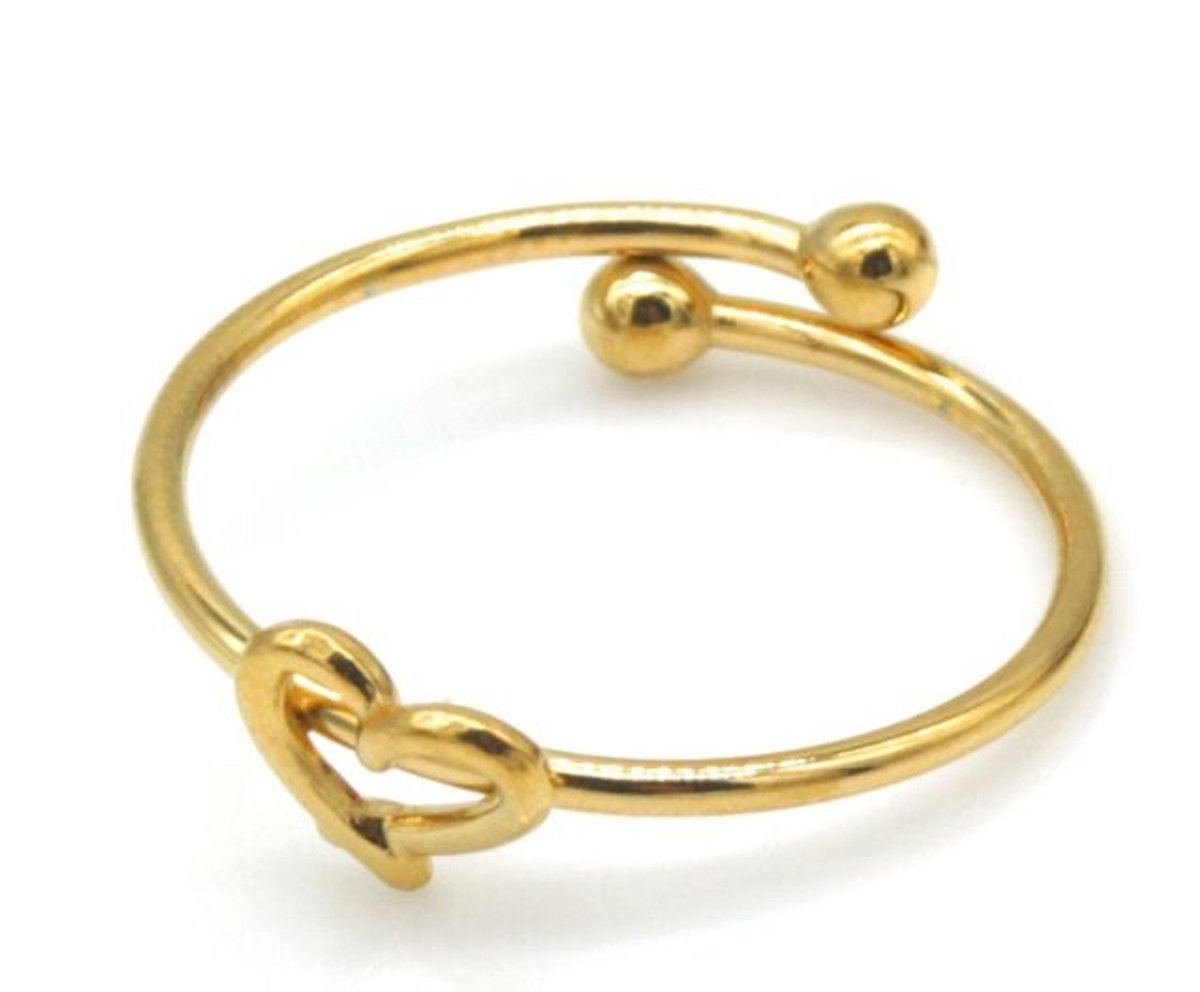 Hartjes ring - Stainless steel - Verstelbaar - Goudkleurig - Damesdingetjes