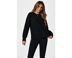 Trui-top met pailletten in het zwart