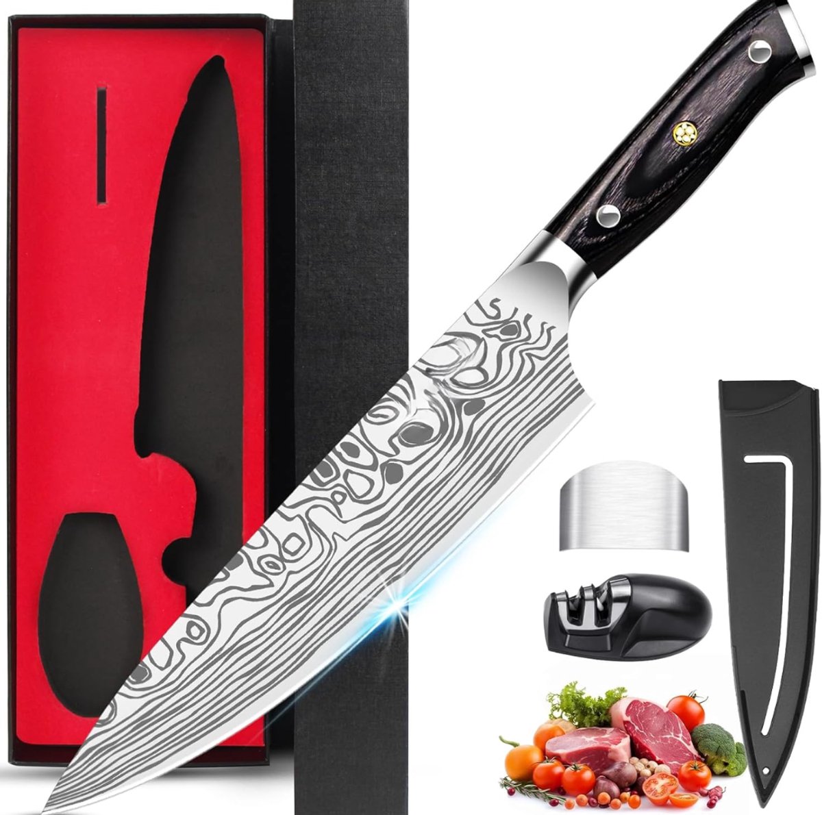 Goodivery® - Koksmes - Koksmessenset Professioneel - Messen - 33x4x2cm - Zilver/Zwart