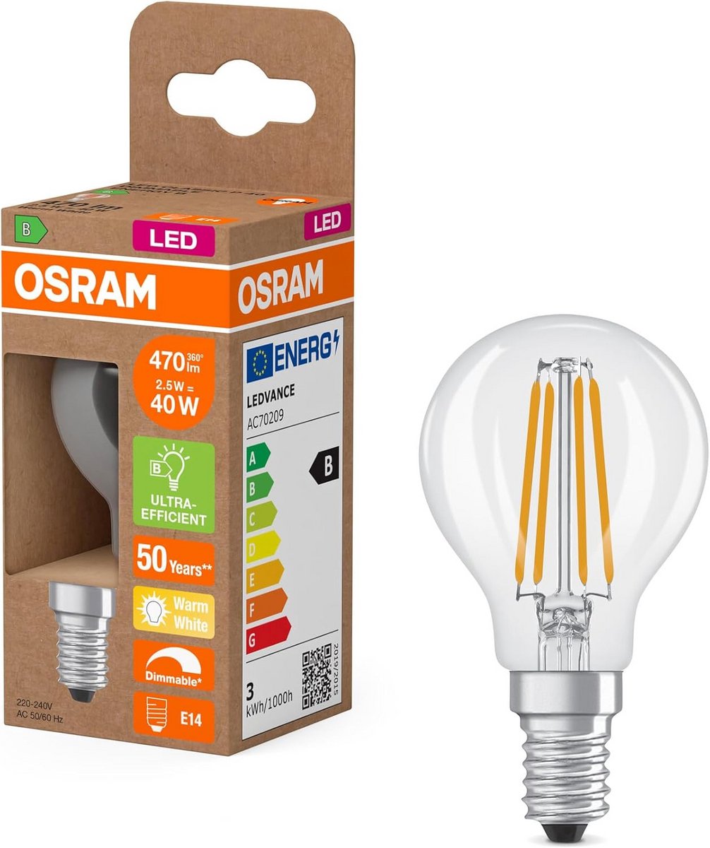LED Kaarslamp E14 Kleine Fitting 2.5W Helder Filament voor Kroonluchter en Decoratieve Verlichting