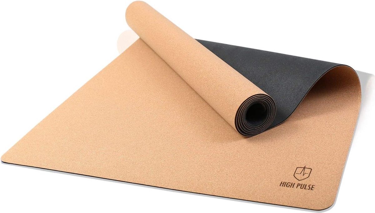 Stunq® yogamat van kurk en rubber + draagriem, 100% natuurlijk, duurzaam en biologisch afbreekbaar, antislip trainingsmat voor beginners en ervaren yogi's, voor yoga, pilates en fitness