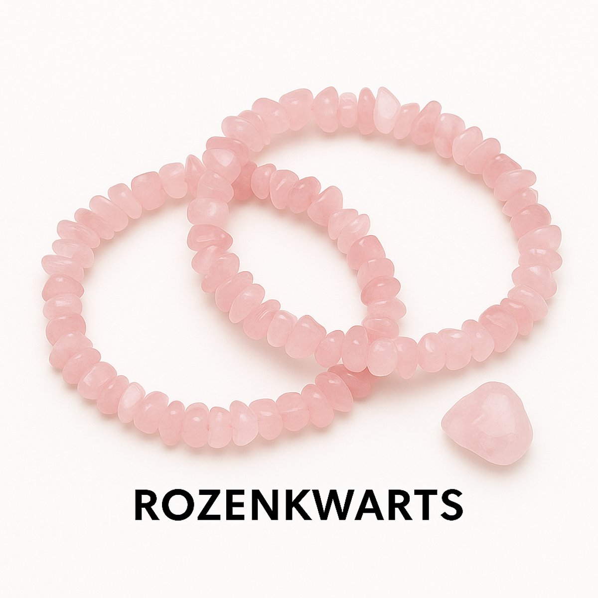 S4H 2 Stuks Rozenkwarts Splitarmband 19 cm