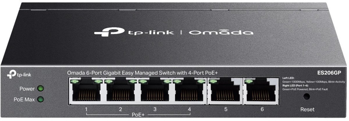 TP-Link Omada ES206GP - Netwerkswitch - PoE+ - 6 Poorten - Managed
