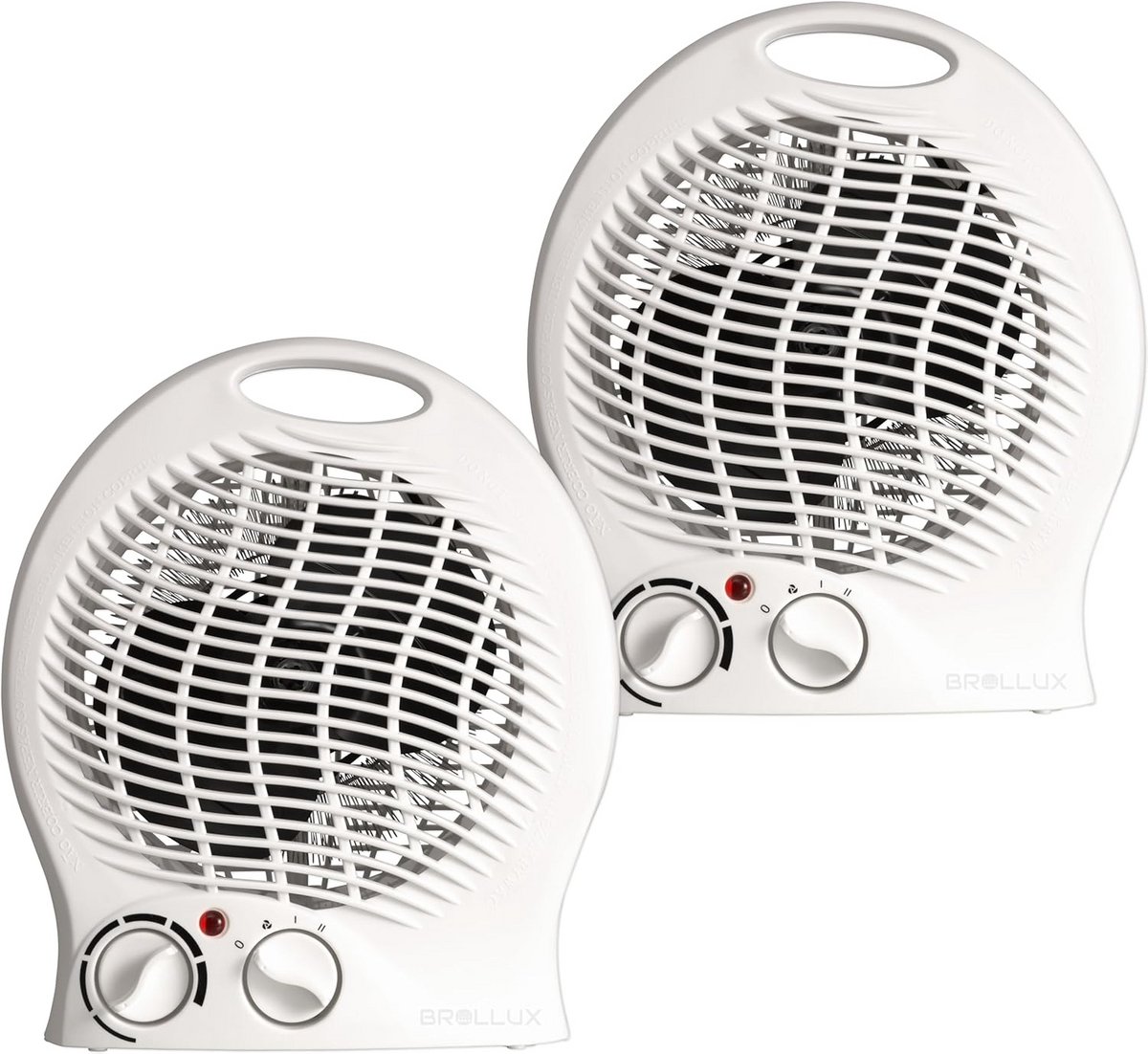 2x Mobiele Elektrische Ventilator Kachel - 2000W - Thermostaat & Ventilatorfunctie