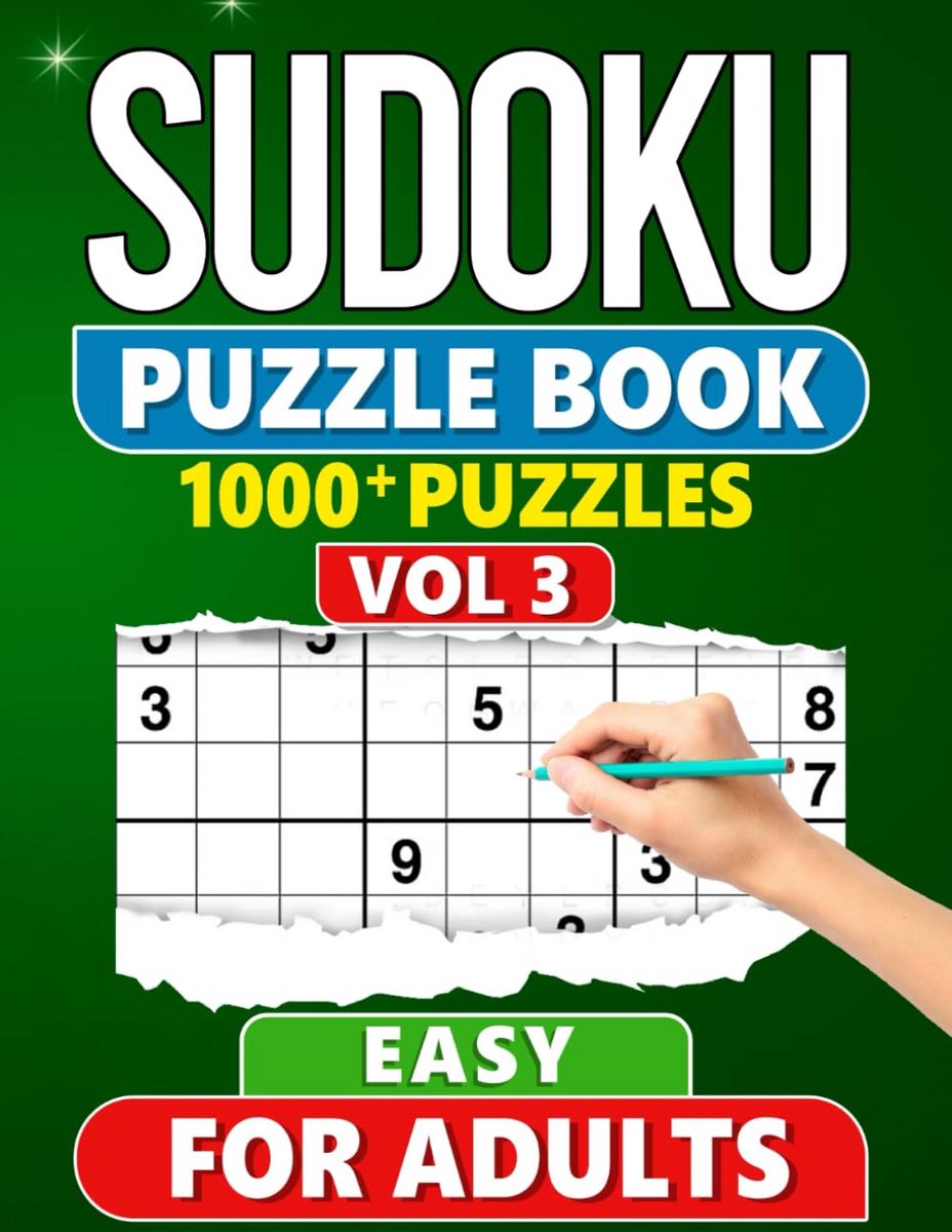 1000+ Eenvoudige Sudoku Puzzelboek voor Volwassenen - Inclusief Oplossingen
