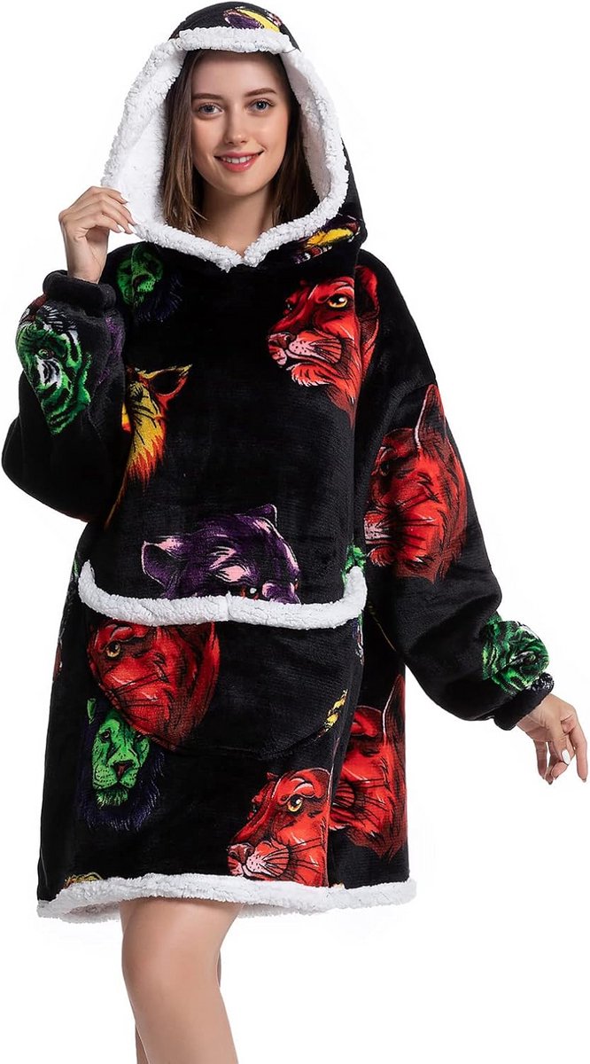 Oversized Deken Hoodie met Capuchon voor Volwassenen en Tieners, Extreem Zacht en Warm Draagkleed