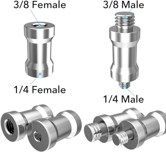 UTEBIT 26 stuks camera-schroefschroef, 1/4 naar 3/8 adapter