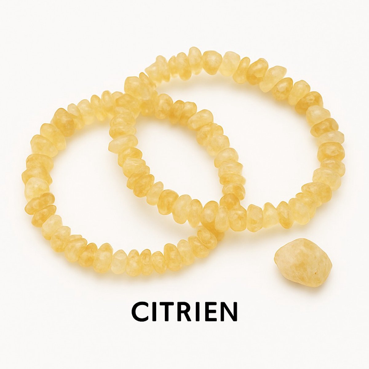 Citrien Splitarmband – Positiviteit & Energie | Natuursteen | Unisex armband