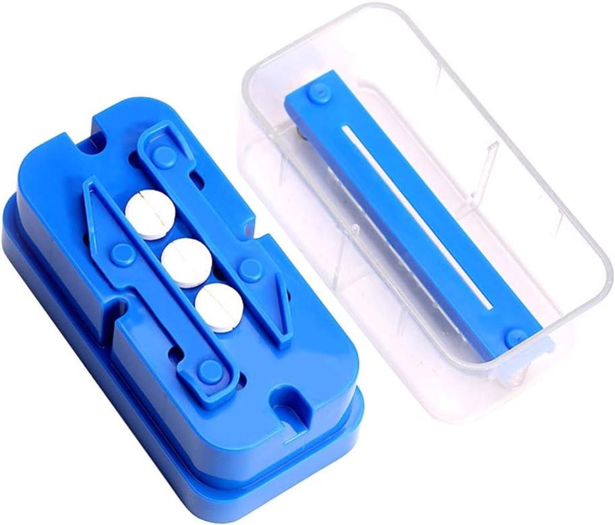 Pil Cutter en Dispenser voor Kleine en Grote Pillen - Medicatie Divider - Chopper om Tabletten en Vitamines te Snijden in Helft of Kwart - Geneeskunde Splitter voor Makkelijke Inname