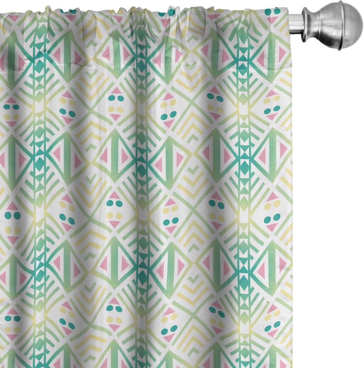 ABAKUHAUS Stammes Gordijnen – Geometrisch Rhombus – Microvezel 2x75x225 Mehrfarbig