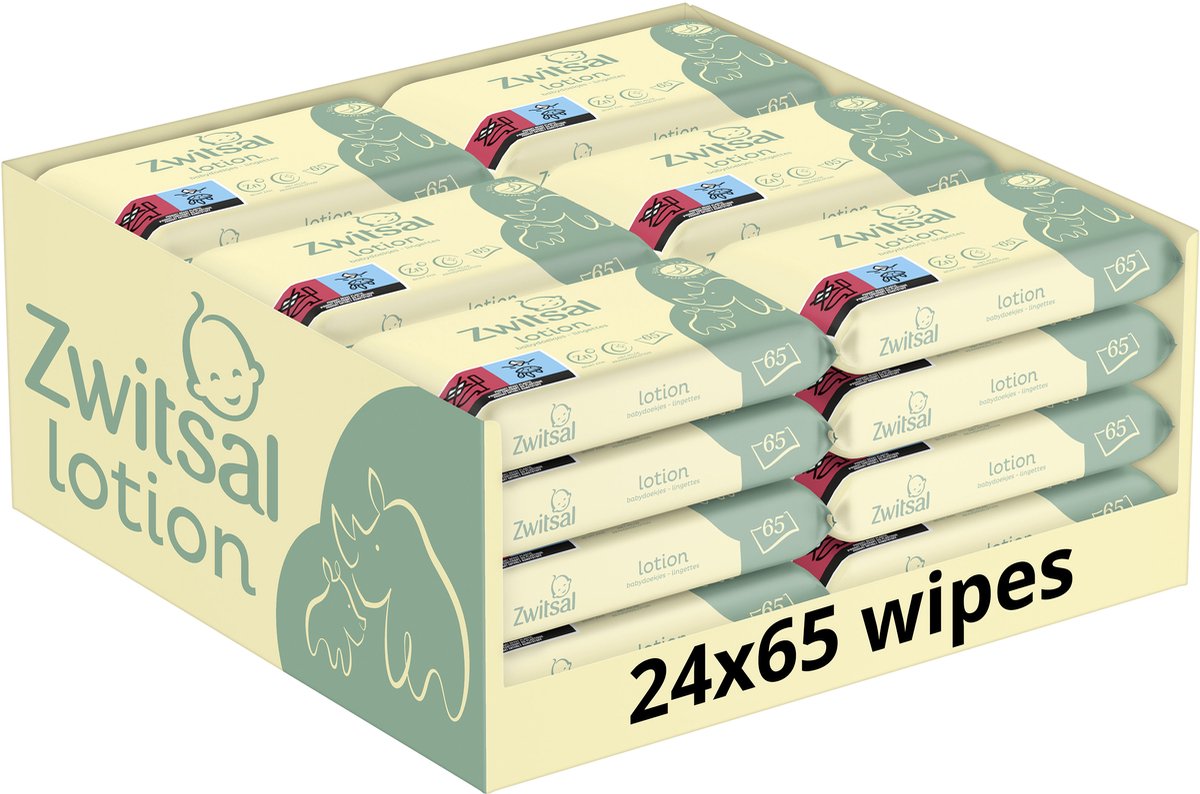 Zwitsal Lotion Billendoekjes - 24 x 65 stuks - Voordeelverpakking