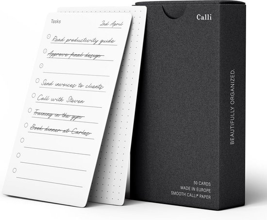 Calli 150 Cartes To-Do Liste De Qualité Supérieure 250g - 129x76mm, Papier Non Couché Pour Organisateur Et Bullet Journal