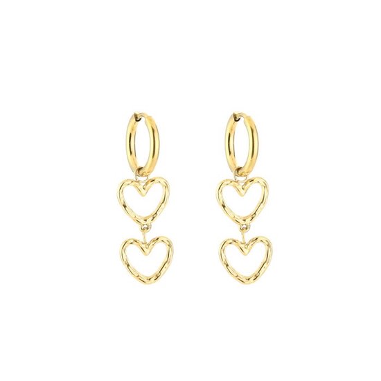 Bijoutheek Boucles d'oreilles Deux Hartjes Or Travaillé