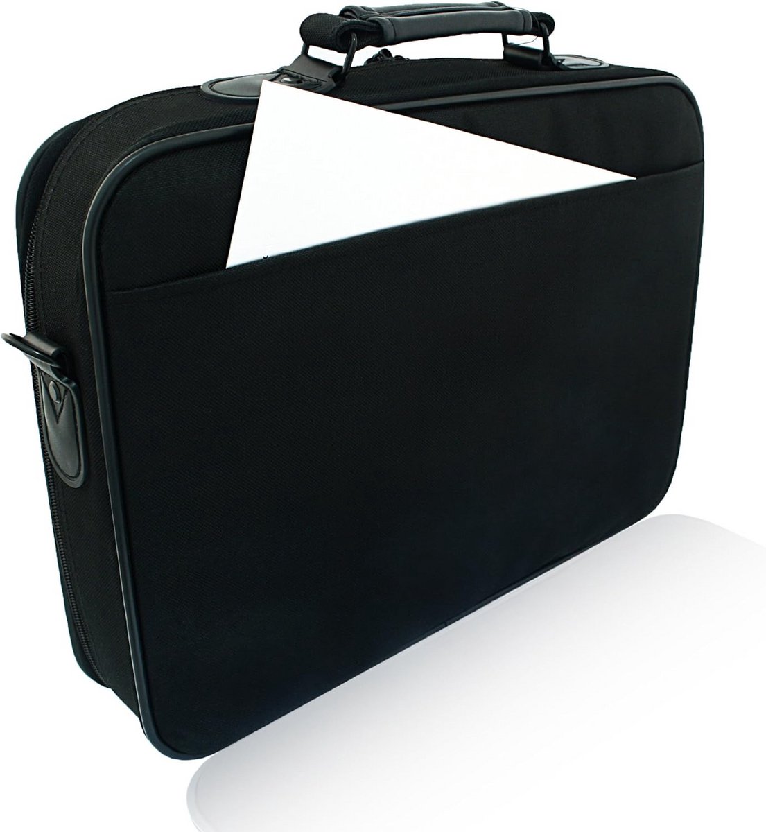 Laptoptas 17.3 inch Zwart met Vakken en Schouderriem