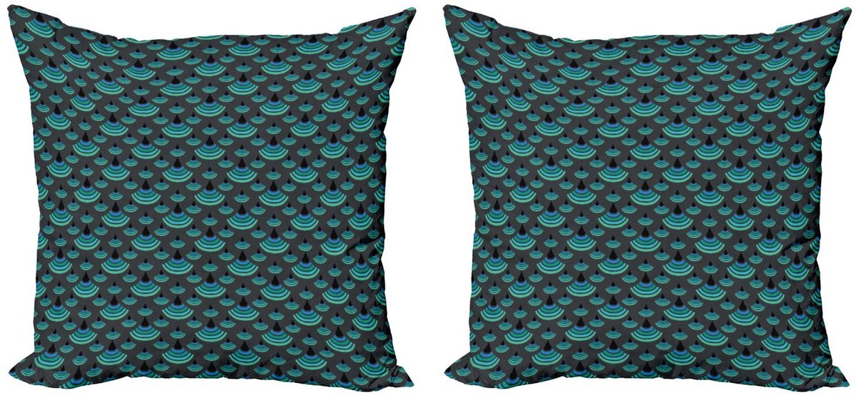 ABAKUHAUS Geometrisch Kussenhoes – Set 2x45 cm – Dubbelzijdig Jade-groen