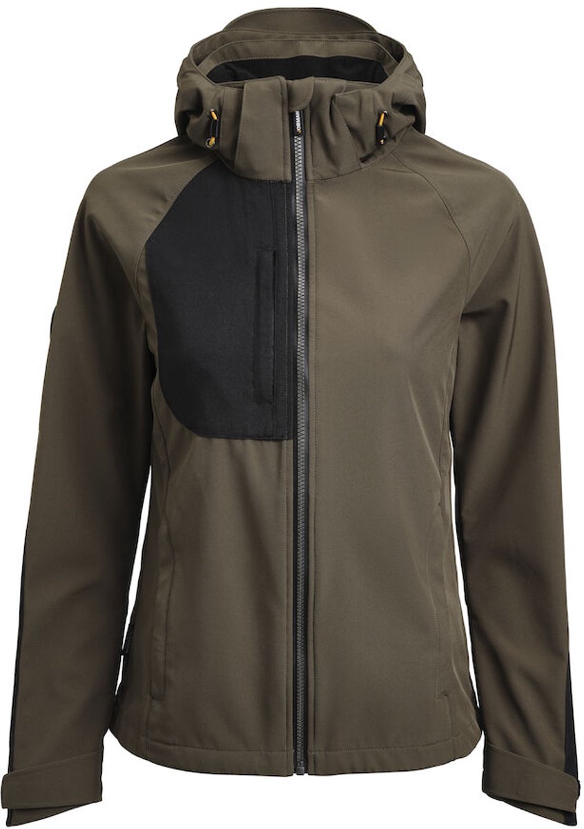 Jobman 1372 Softshell Jas Woman 65137276 Olijfgroen Zwart