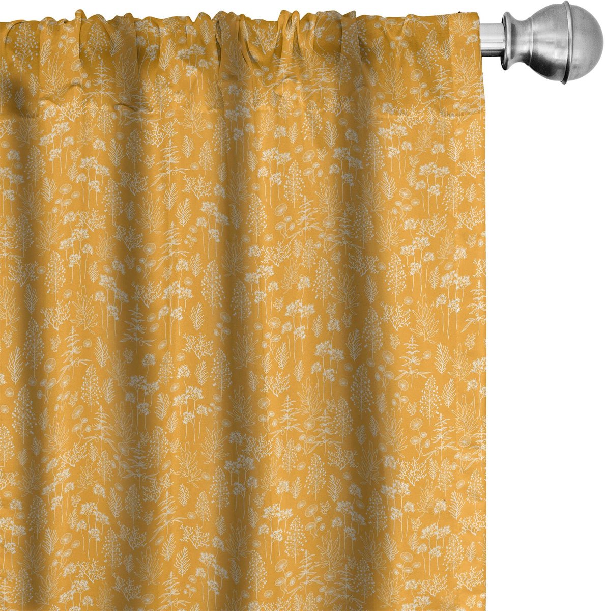 ABAKUHAUS Botanische Gordijnen – 2x75x175 cm – Microvezel – Halfschaduw – Marigold Cream Marigold and Cream
