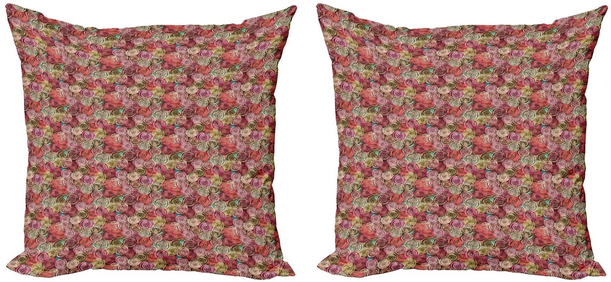 ABAKUHAUS Abstrakt Kussenhoes – Set van 2x50x50 cm – Dubbelzijdig Bedrukt – Microvezel Multicolor
