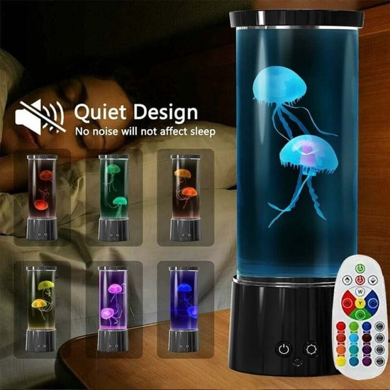 LED Kwallenlamp - 30,5 Cm - Rustgevend Kleurenlicht Met 16 Modus - Voor Slaapkamer En Woondecoratie - Transparant/Zwart Design van Monzana — afbeelding 3
