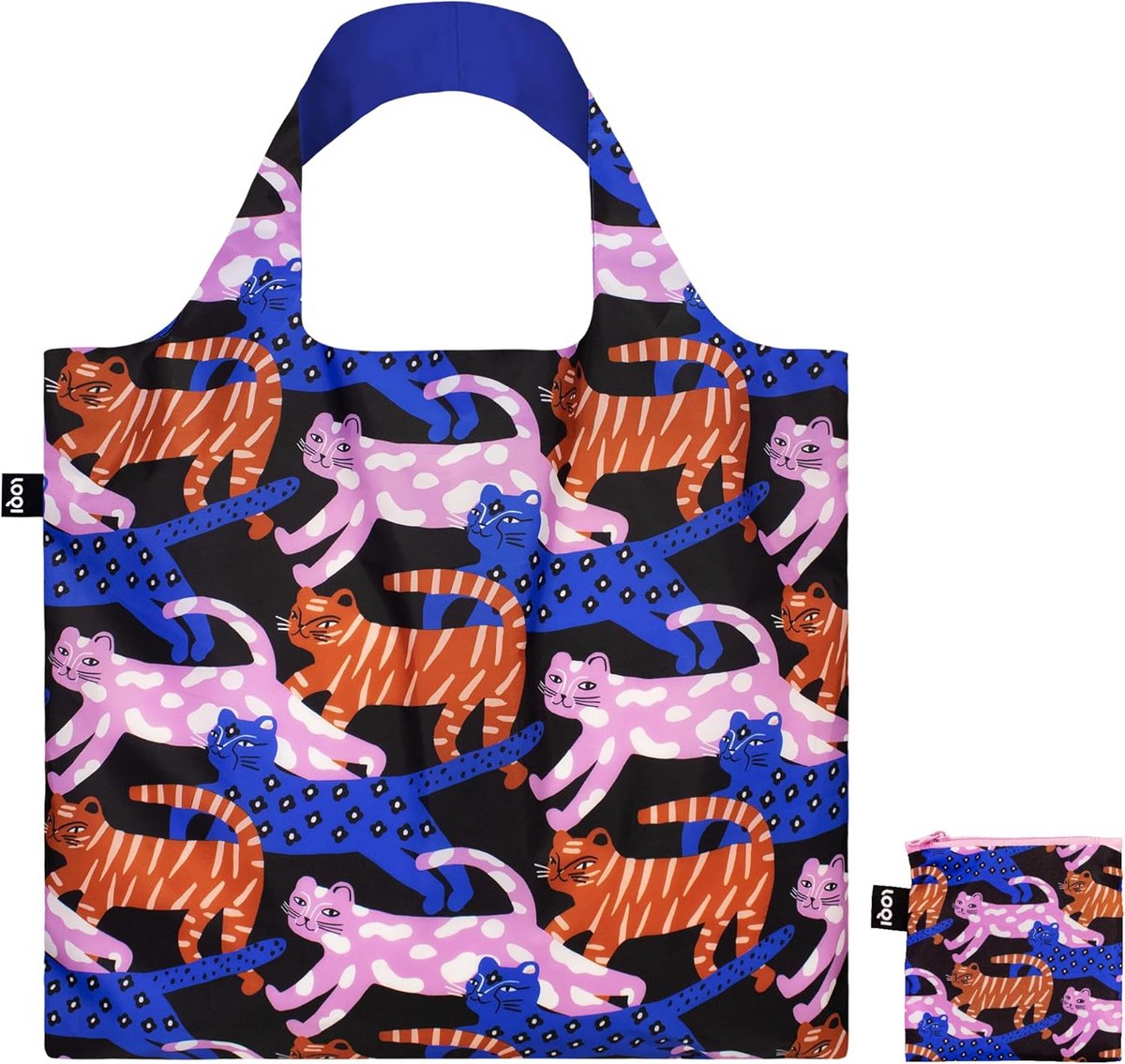 Duurzame Herbruikbare Boodschappentas met Kattenprint, Glitter Effect
