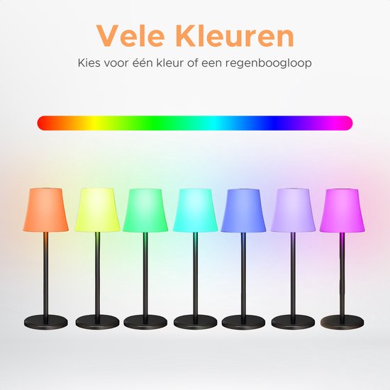 Mobstore Tafellamp Oplaadbaar - Oplaadbaar nachtlampje - Draadloos en dimbaar - 12+ kleuren - Moderne touch lamp - Industrieel - Nachtlamp Slaapkamer & Woonkamer - Tafellamp slaapkamer - Nachtlampje kinderen en volwassenen van Merkloos — afbeelding 3