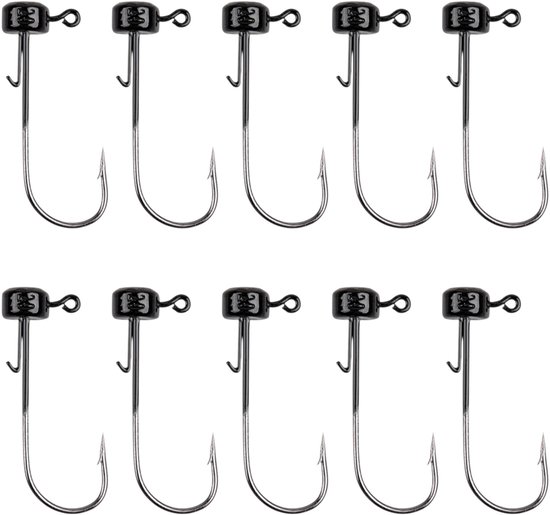 S&D | Loodvrije Jigheads / Shadheads Set 10 Stuks – 3.5 g – Carbonstaal Haken – Voor Snoek & Baars