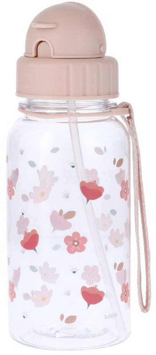 Tutete - Tritan Drinkfles - kleine bloemen tuin - roze