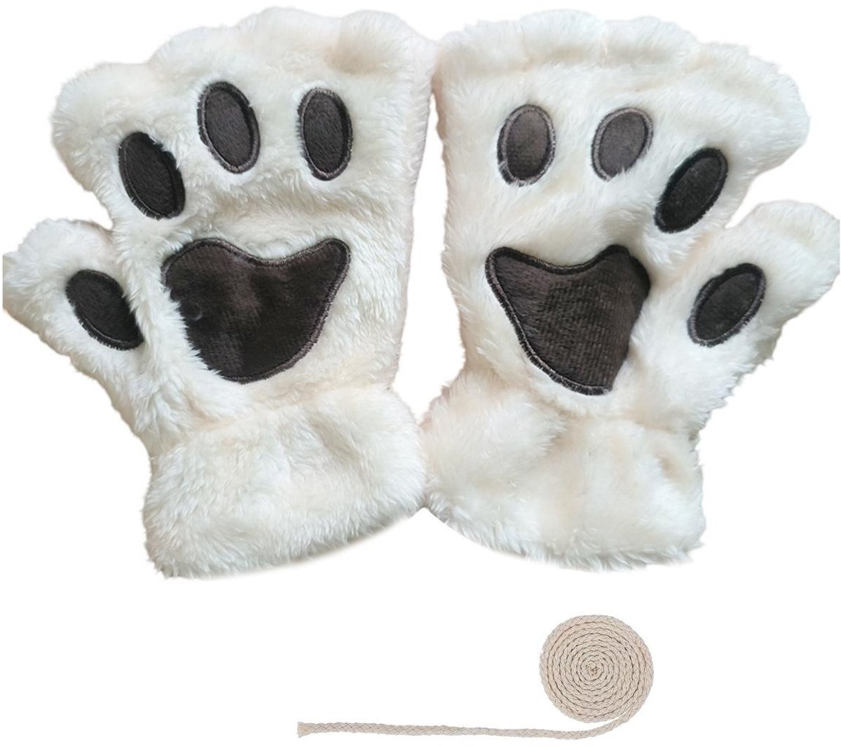 EXCITAT Handschoenen - Vingerloze handschoenen - Winter fleece handschoenen - Geschikt voor dames en meisjes - Wit