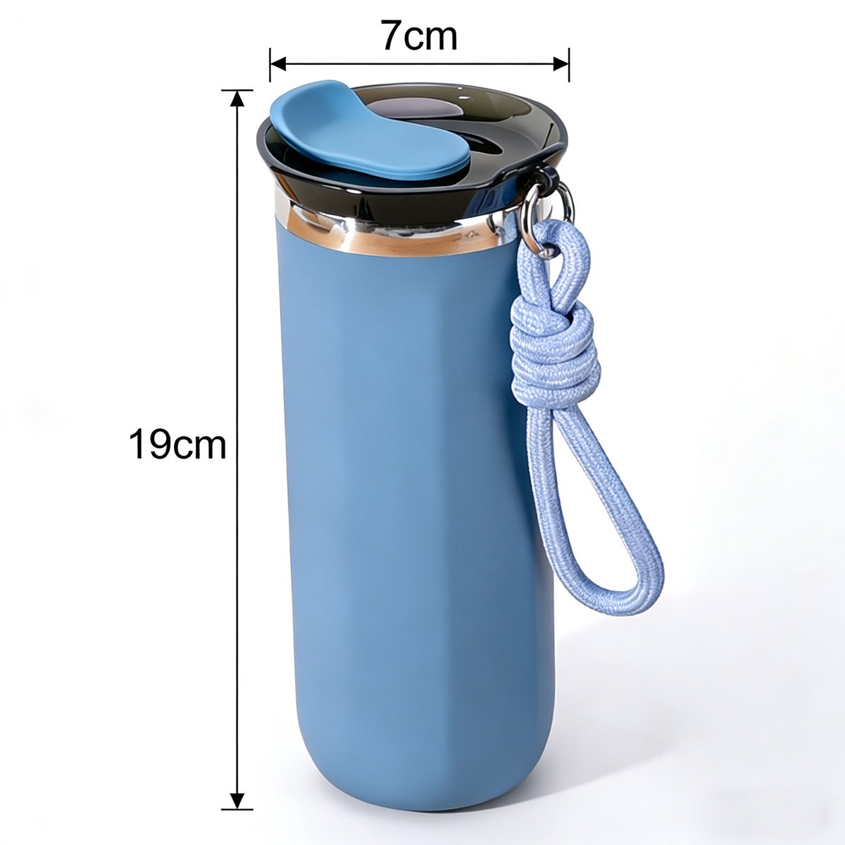 Thermosbeker - Vacuüm Geïsoleerde Koffiemok - Dubbelwandige RVS Reismok - Koffiebeker To Go - Travel Mug voor Koffie en Thee - Lekvrije Beker met Drinkdeksel - Theebeker - Makkelijk Reinigen - Voor Onderweg Kantoor en Auto - 500 ML - 17 fl oz - Blauw — cadeau in Koken & Dineren - foto 2