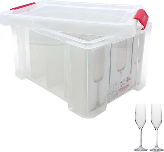 Boîte de rangement pour Flûtes à champagne - Empilable et protectrice pour 12 Verres