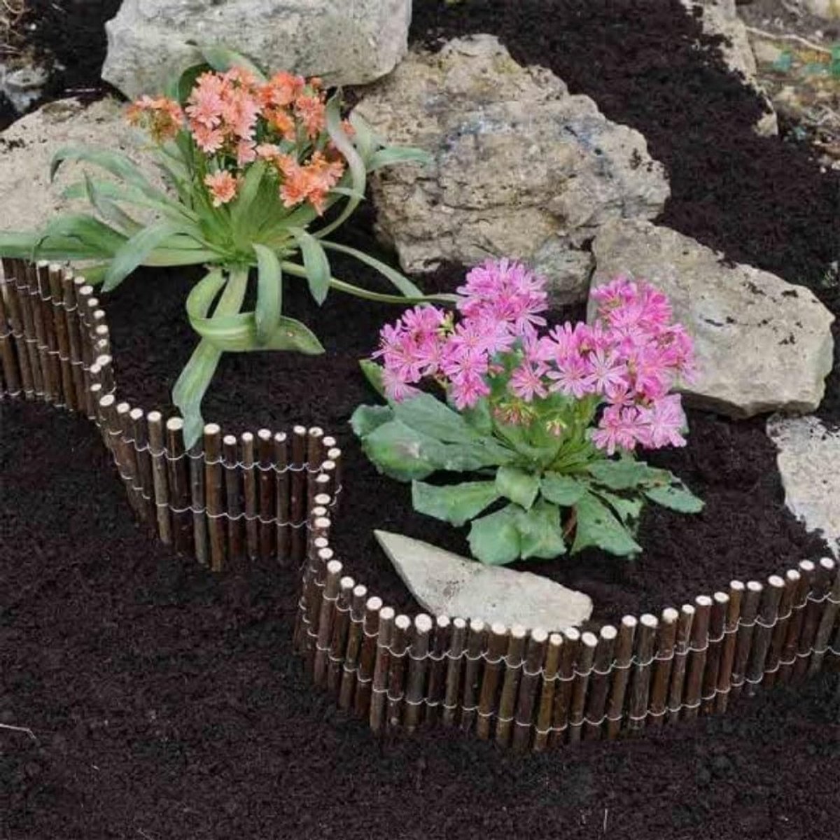 Natuurlijke Houten Wilgenrand voor Tuin en Border - Weerbestendige Afboording 2 Meter