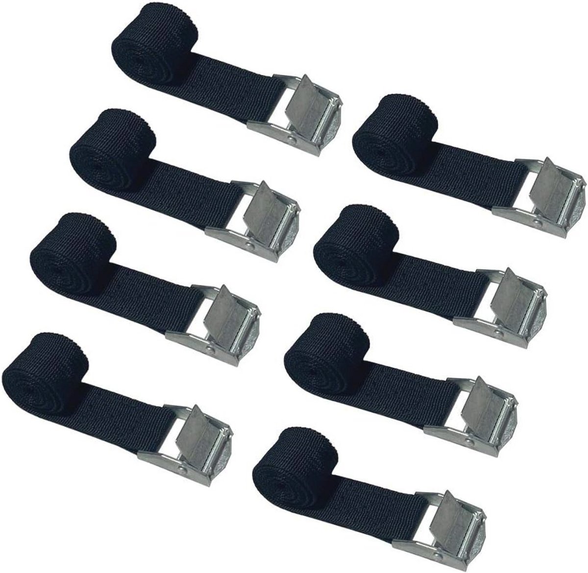 8 stuks sjorriemen 65 cm - spanriem voor fietsen, motorfietsen, en bagage tot 100 kg