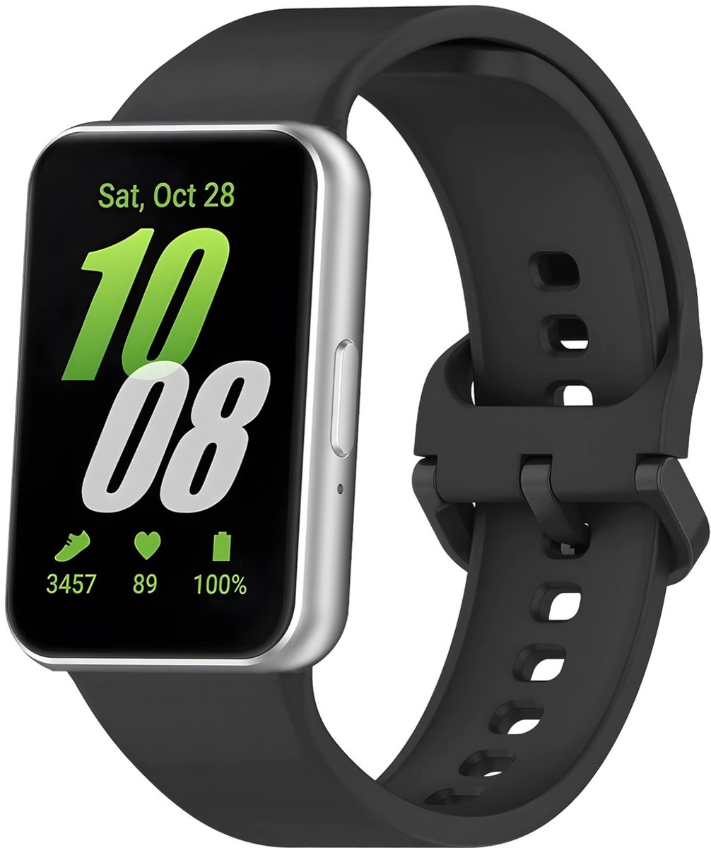 Siliconen bandje - Geschikt voor Samsung Galaxy Fit 3 - Zwart