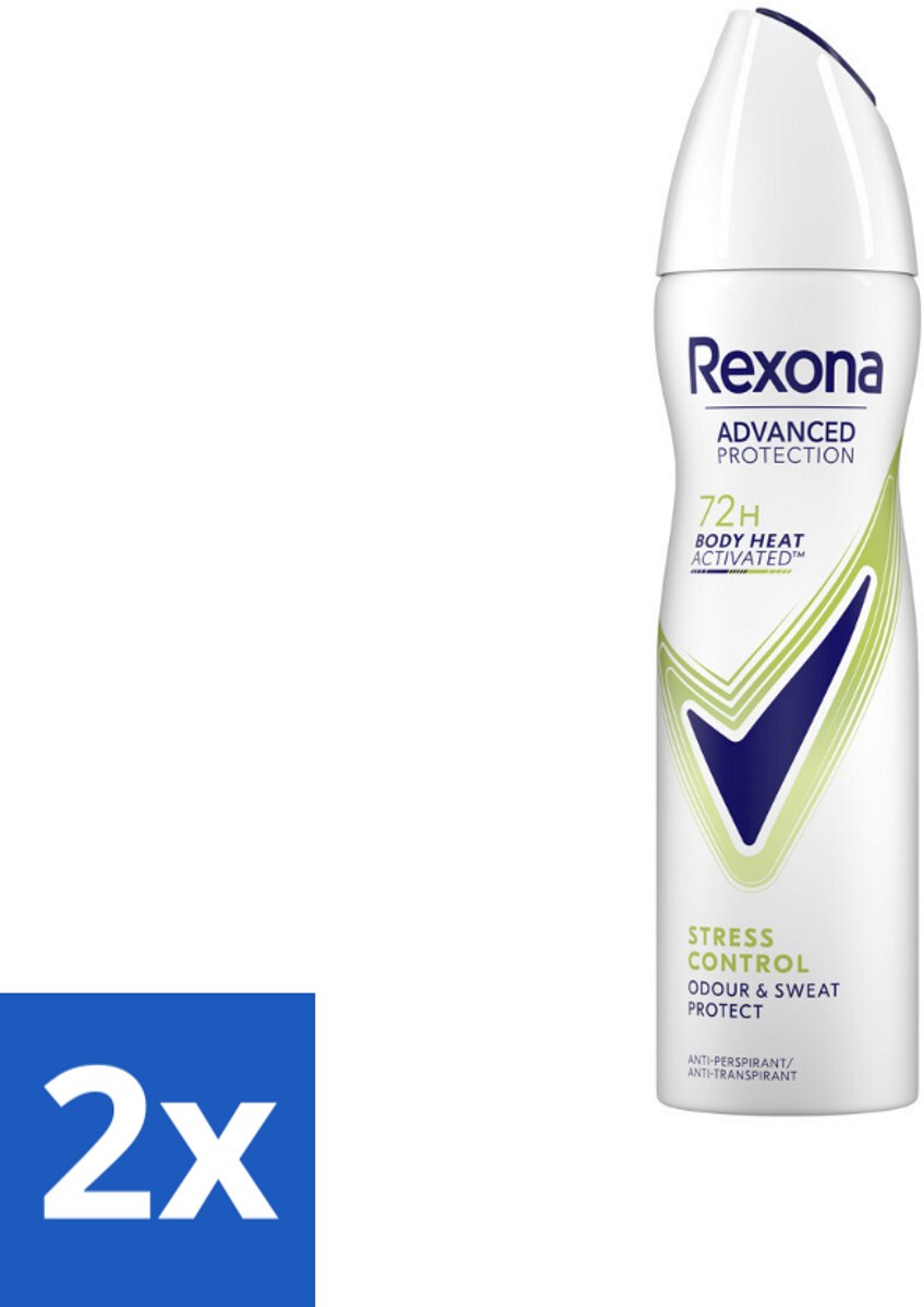 2 x Rexona - Deodorant Spray - Advanced Protection Stress Control - Tegen Stresszweet - 150 ml - 72 Uur Bescherming - Anti-transpirant - Stress - Zweet - Geur