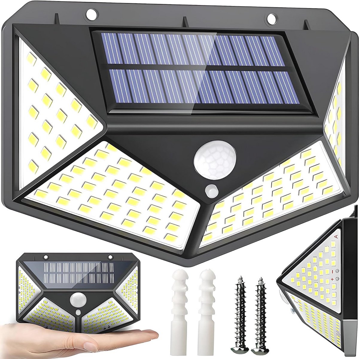 Solar Buitenlamp met Bewegingssensor - 100 LED's Waterproof Tuinverlichting