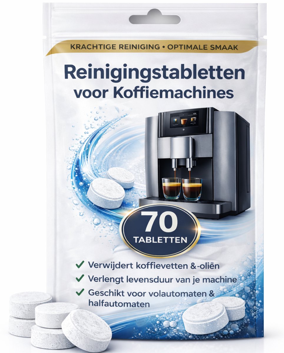 Reinigings tabletten Koffiemachine 70 Stuks – Extra Sterk – Universeel voor Siemens, Jura, Philips, Bosch & Krups