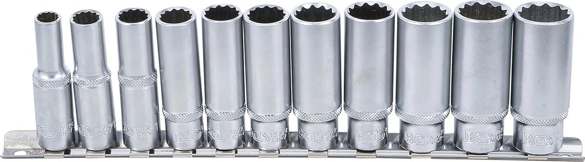 Dopsleutelset Twaalfkant Diep 10 mm (3/8") | 11-dlg. | 8-19 mm