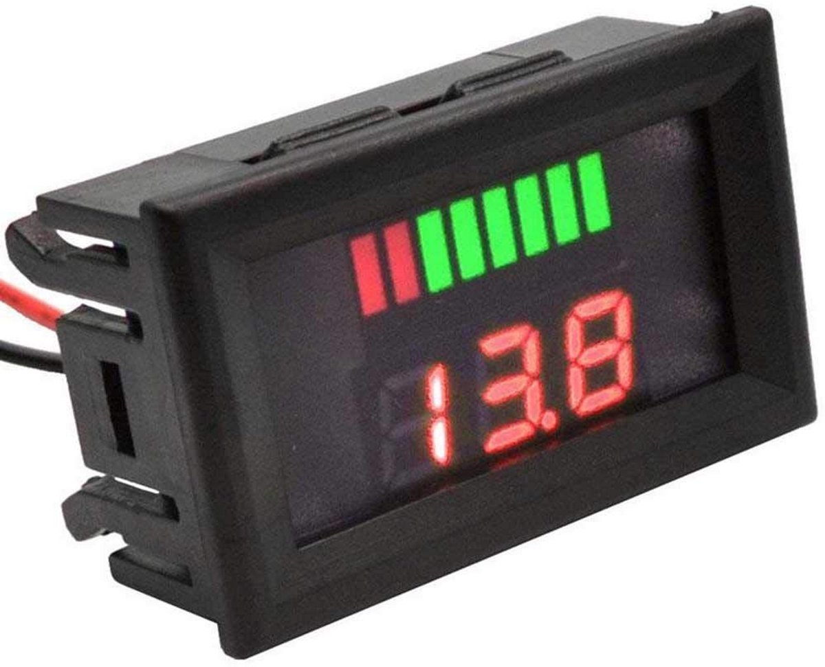 Digitale LED Voltmeter Spanningsmeter voor Auto, Marine en Motor 12V-60V
