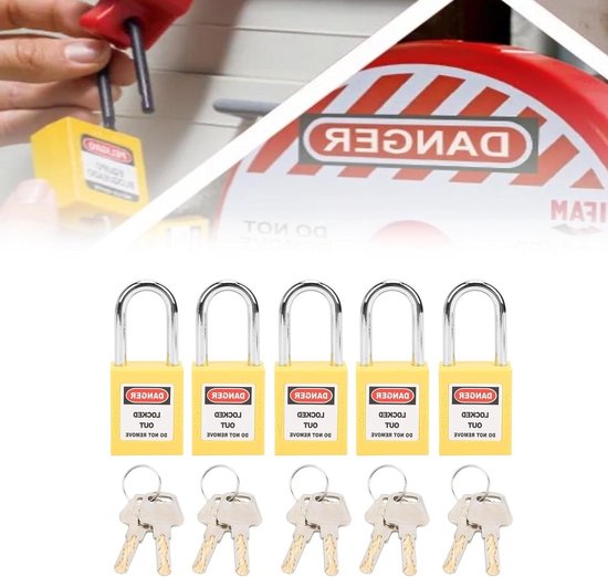Allecta - Veiligheidshangsloten set voor Lockout Tagout - Isolatie LOTO ...