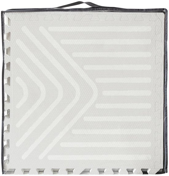 NilaFee™ - Speelmat - Foam - Baby - Speelkleed - Kruipmat - 180 x 120 x 1.5 cm - Puzzelmat - Opbergtas -Geometry Grijs van NilaFee® — afbeelding 3