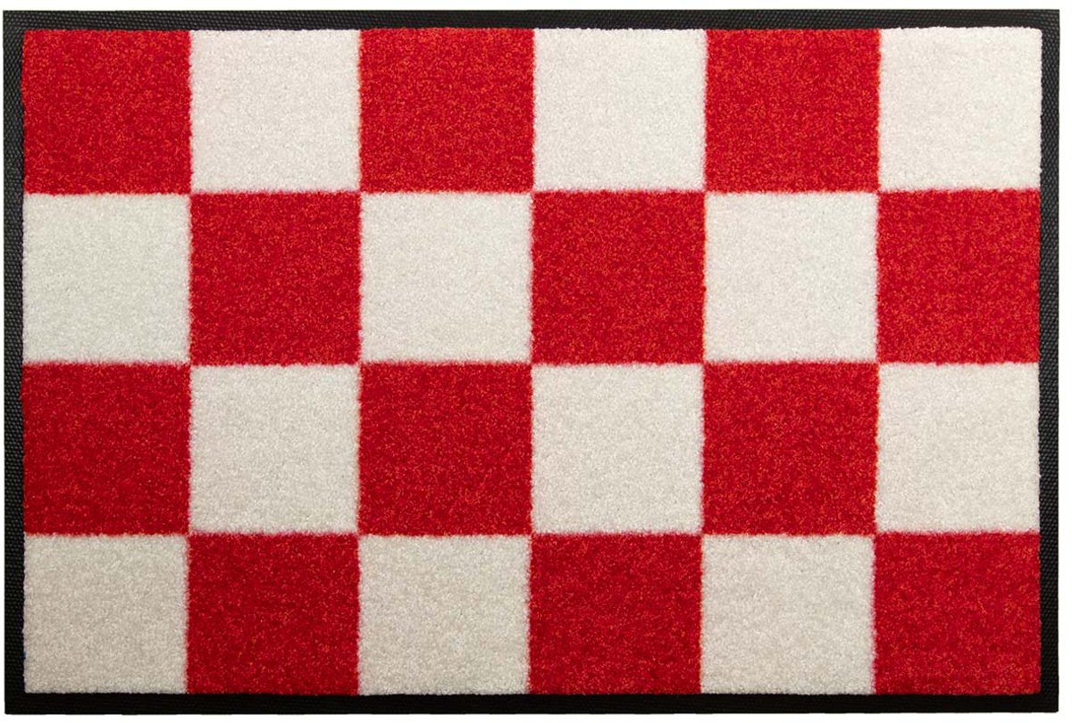 LogoMatz Deurmat Noord Brabant 40cm x 60cm - Antislip - Geschikt voor wasmachine - Kleurecht - Geen schadelijke weekmakers - Gemaakt in Europa - Noord Brabantse vlag Rood