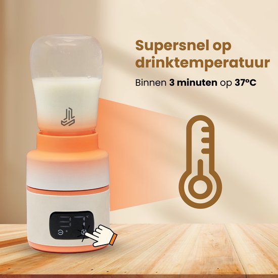2-1 Flessenwarmer Baby - 2/5 min warm- 500ML–Flessenwarmer voor onderweg–Thermosfles - USB-C Oplaadbaar Trennety® ThermiGo™ van Merkloos — afbeelding 2