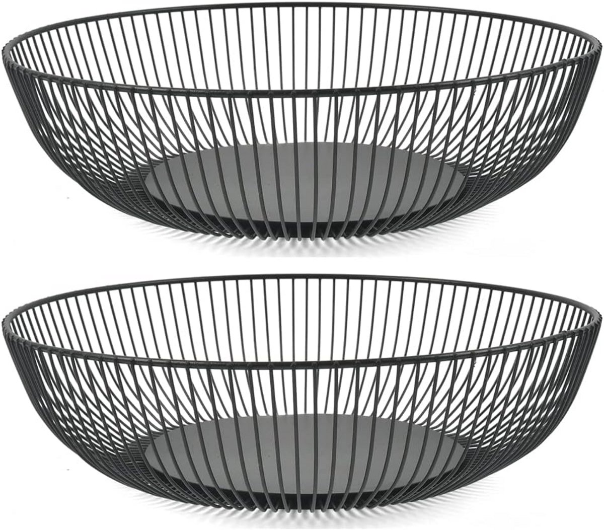 2 Stuks Zwarte Draad Fruitmand – Ademend Design voor Vers Fruit en Groenten