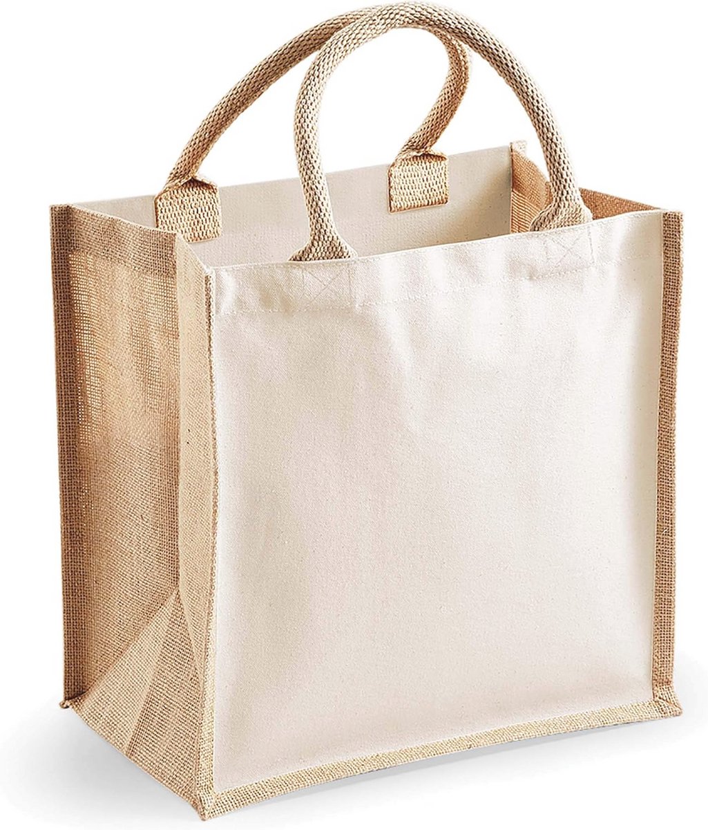 Mini Unisex Tas met Yute Coating - Handige Doekentas voor Volwassenen