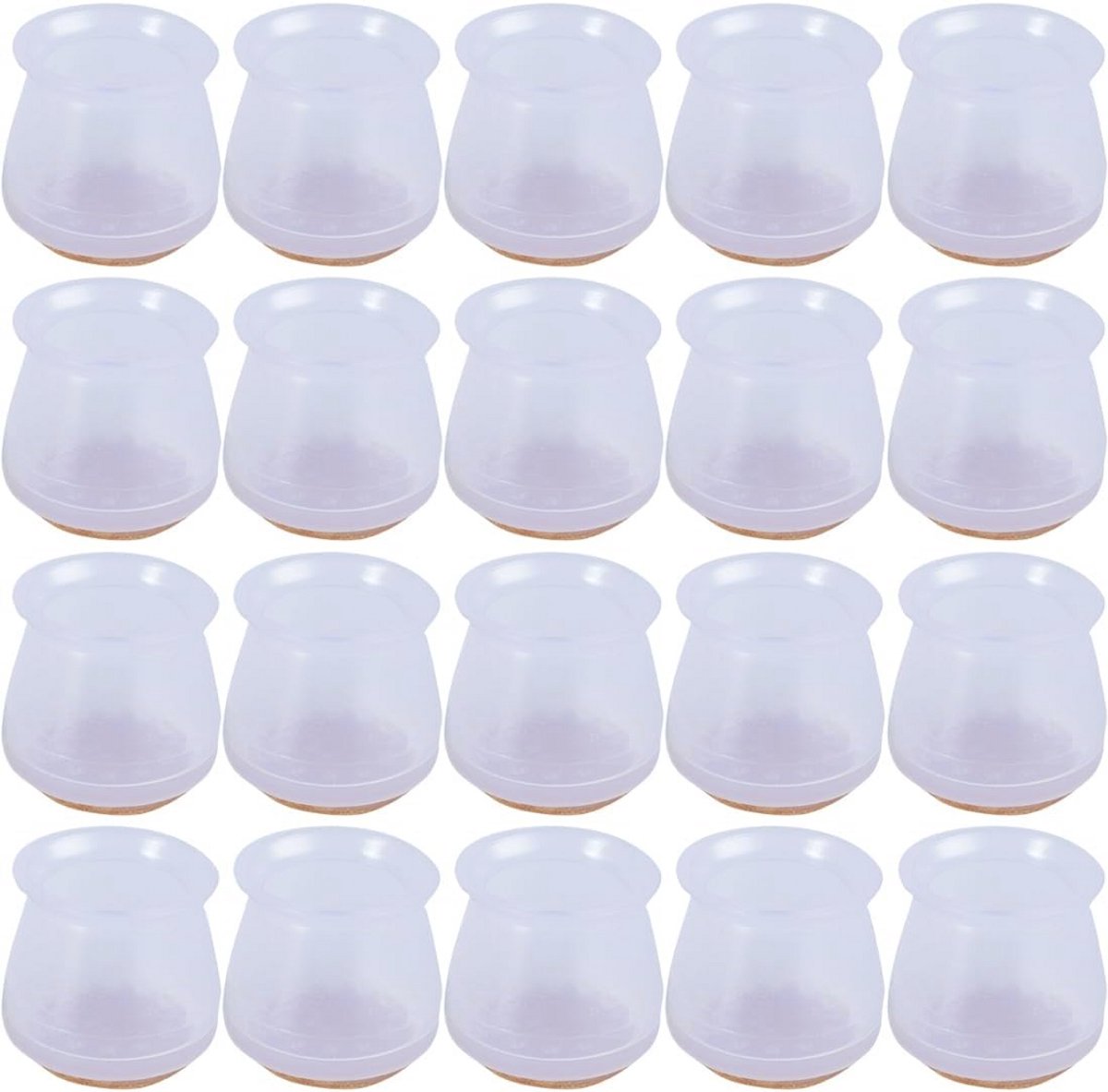 Stoelrubbers voor Ronde Stoelen - 20 Stuks met Verdikte Viltglijders voor Meubels en Houten Vloeren (Diameter 14-20 mm)