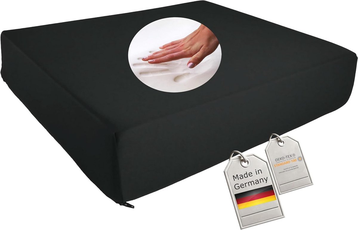 Anti-Decubitus Gel Foam Zitkussen 52x45x10 cm - Zwart