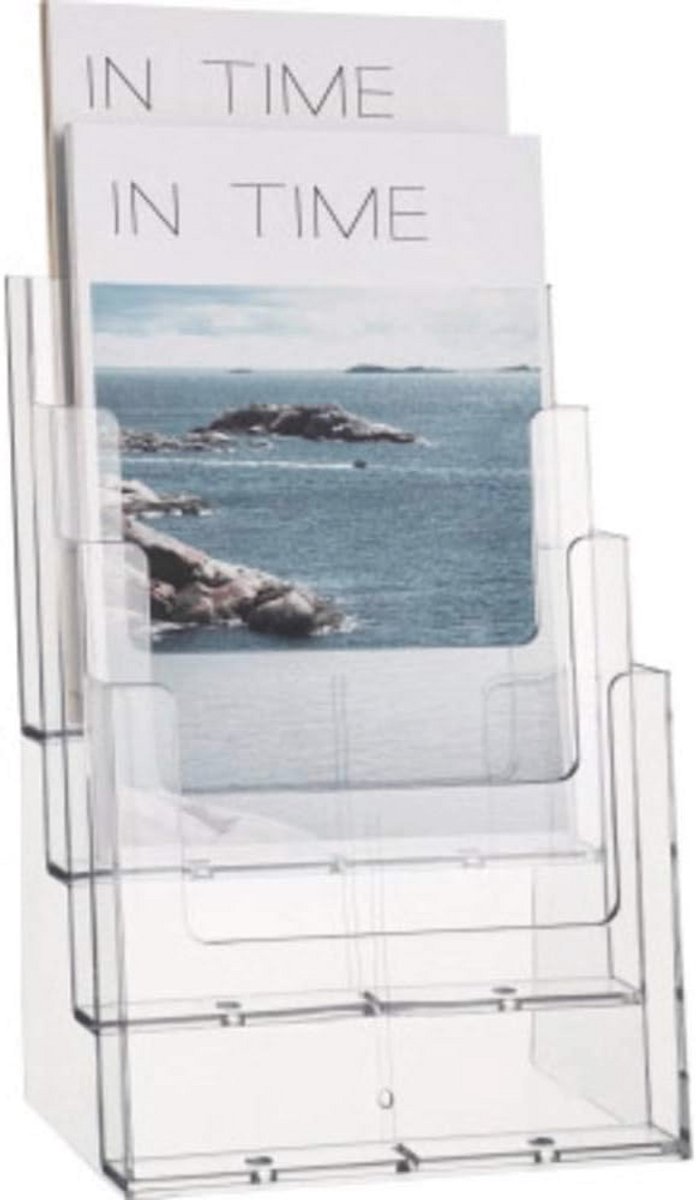 Tafelbrochurehouder 4 x DIN A5 - Glasheldere Presentatiemogelijkheid voor Brochures